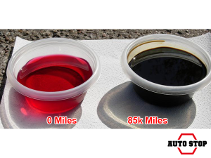 Transmission fluid before and after 85,000 miles in a transmission